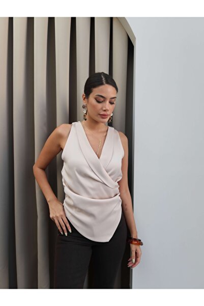 ESRAHELVACI Double-Breasted Asymmetrical Blouse