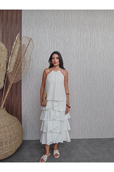 ESRAHELVACI Layered Dress with Neck Tie