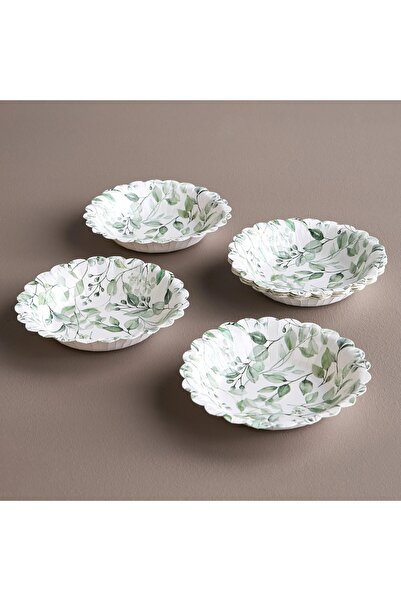 Generic Ellipse 10-Piece Wood Pulp Disposable Side Plate Set - 23 cm