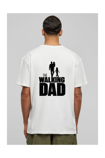 Tubinyoo تي شيرت كبير الحجم مطبوع عليه صورة "والد المشي" على الظهر