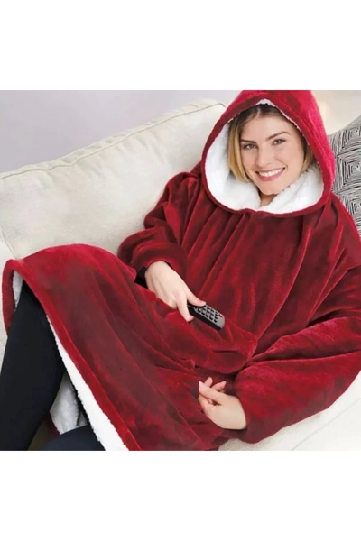 FOXMAG24 Long-Sleeved Sweatshirt, Universal Size, Fur-Lined Fleece, with Hood, Cuffs & Pockets