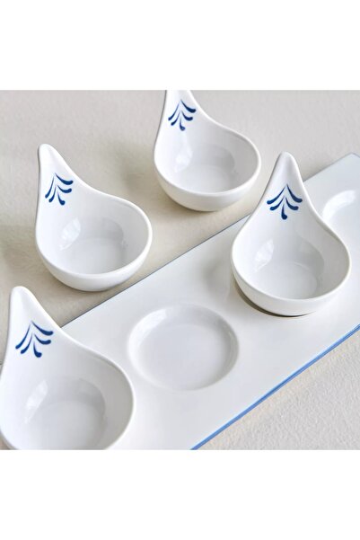 Generic Sicilian 4-Piece Porcelain Appetiser Bowl Set with Tray
