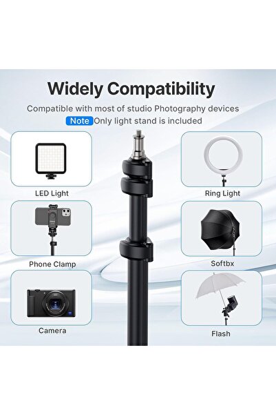 ulanzi TT43 Light Stand Tripod, Extendable 6.23ft Adjustable Aluminum Lighting Stand