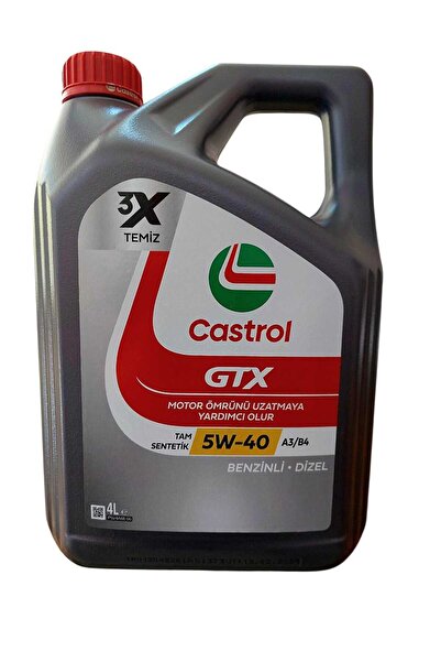 CASTROL GTX 5W-40 Tam Sentetik Motor Yağı 4 Lt (Benzin - Dizel) (ü.t:24.06.2025)