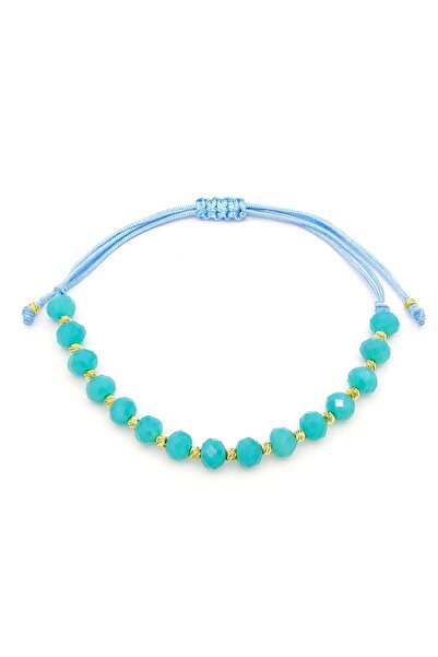 Bijuteria SORELLY Bratara Snur cu Bile de Aur 14k si Piatra Turcoaz 6mm