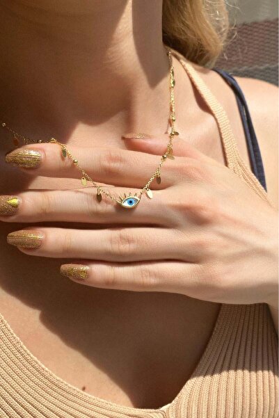 Spossy Silver Jewelry Pullu Göz Kolye