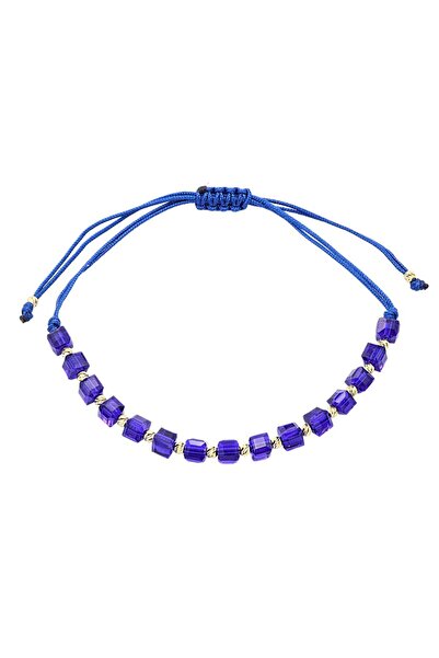 Bijuteria SORELLY 14k Gold Ball String Bracelet with Blue Crystal