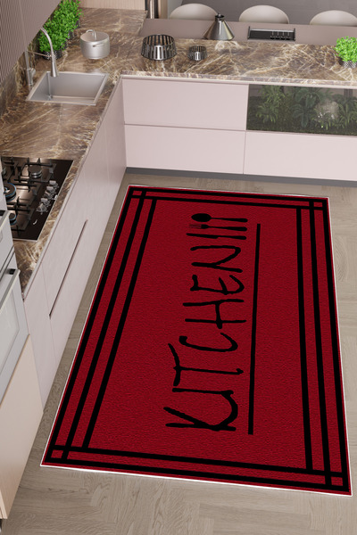 THEMODERNHANE Dijital Baskılı Makinede Yıkanabilir Kaymaz Tabanlu Antialerjik...