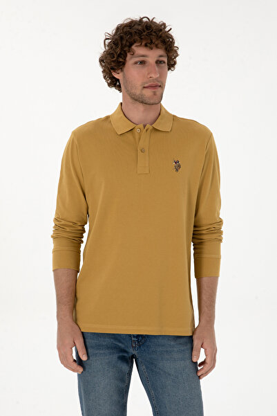 U.S. Polo Assn. Erkek Regular Fit Polo Yaka Hardal Basic Sweatshirt 50313772-VR151