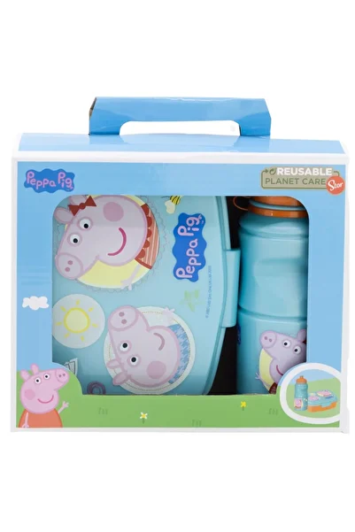 Peppa Pig Sandwich box and liquid bottle set, 400 ml, multicolor, Peppa Pig