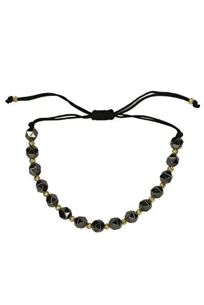 Bijuteria SORELLY 14k Gold and Faceted Hematite Ball String Bracelet 6mm