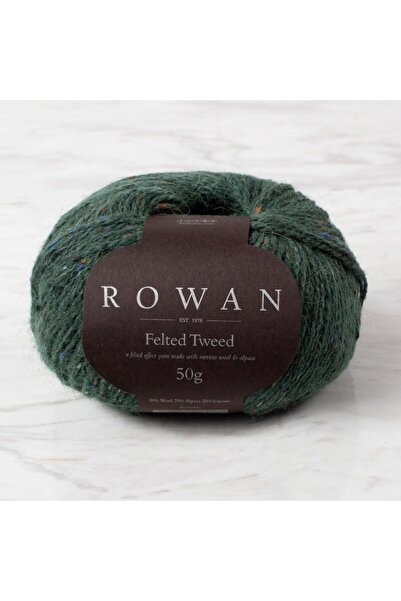 Rowan خيط توييد ملبد 50 جرام للحياكة اليدوية باللون الأخضر الداكن - 158