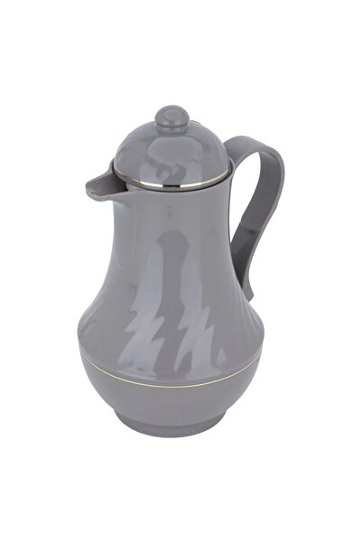 Rotpont ترمس، 1 لتر، وعاء داخلي زجاجي، غلاف خارجي بلاستيكي - رمادي غامق