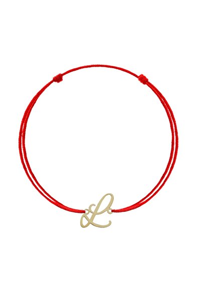 Bijuteria SORELLY Bratara Aur 14k Snur Rosu Litera L