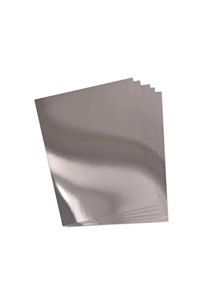 Shifre Gümüş Metalik Aynalı Fon Kartonu 50x70 cm (5 Adet)