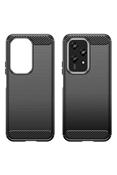 SKYDDAR INNOVATION Θήκη για Honor 200 Lite, Σιλικόνη από Άνθρακα, Λεπτή Σιλικόνη, Υφή από Ανθρακονήματα, Σετ Αυτοκόλλητων, Μπλε