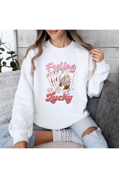 Jose Clothing سويت شيرت مطبوع بأكمام طويلة وقصة كبيرة الحجم