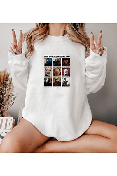 Aether سويت شيرت مطبوع بأكمام طويلة وقصة كبيرة الحجم