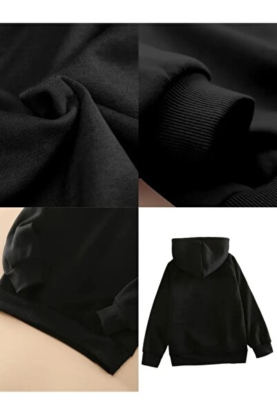 oneagılyazı Kışlık Kapüşonlu Sweatshirt, Çocuk Örümcek Ağ Kalpli Baskılı