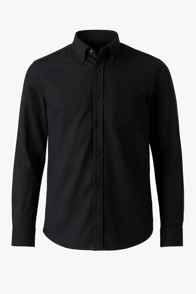 trender Crinkle Black Men's Shirt 12-7874