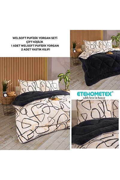 ETE HOMETEX ÇİFT KİŞİLİK LÜX WELSOFT YORGAN SETİ 195X215CM
