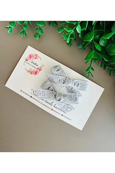 ARDEN HOBİ TASARIM Cotton Scalloped Bow Tie Clip Side Buckle (2 Pieces)