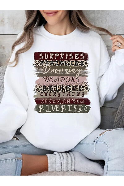 Jose Clothing سويت شيرت مطبوع بأكمام طويلة وقصة كبيرة الحجم