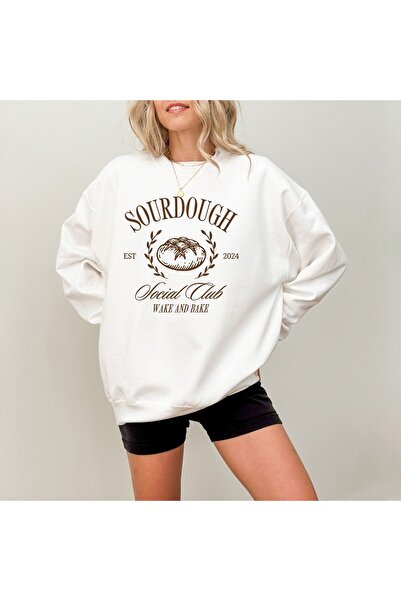 Jose Clothing سويت شيرت مطبوع بأكمام طويلة وقصة كبيرة الحجم