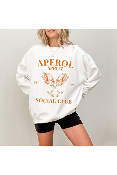 Aether سويت شيرت مطبوع بأكمام طويلة وقصة كبيرة الحجم