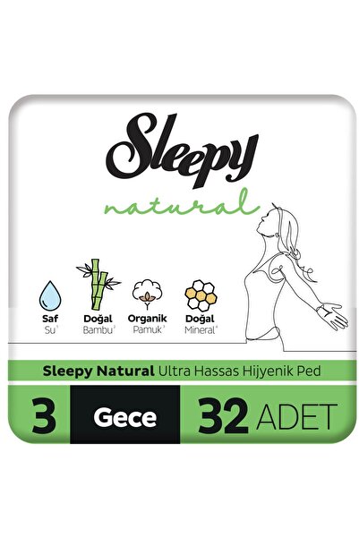 Sleepy Natural Ultra Hassas Hijyenik Ped Gece 32 Adet