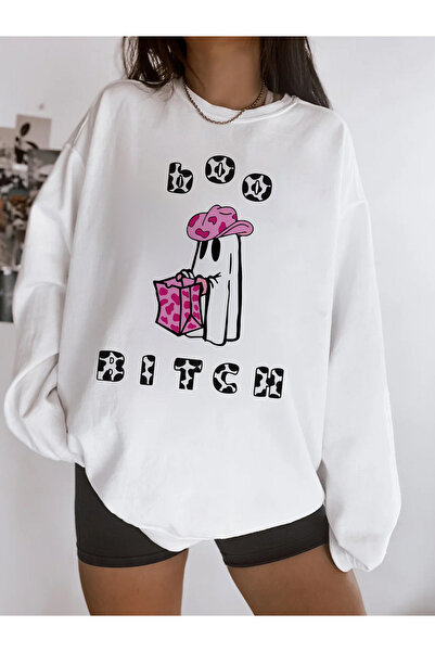 Aether سويت شيرت مطبوع بأكمام طويلة وقصة كبيرة الحجم