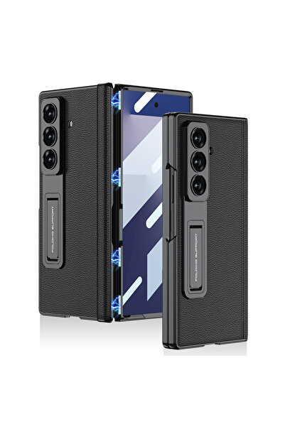 m.tk moveteck Samsung Galaxy Z Fold 7 Kılıf Leather Deri Standlı Manyetik Açı...