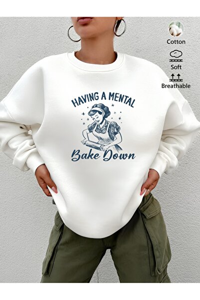 Jose Clothing سويت شيرت مطبوع بأكمام طويلة وقصة كبيرة الحجم