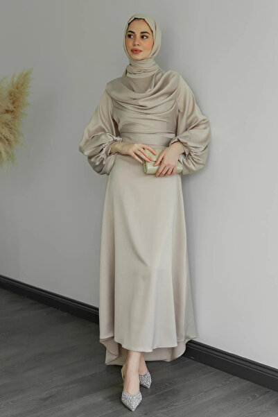 moda auram Uzun Saten Abiye