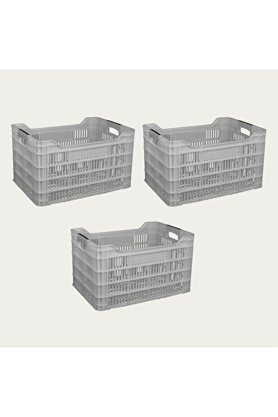 Genel Markalar 3 Adet Çok Amaçlı Orijinal Plastik Beyaz Taşıma Kasası 53*36.5...