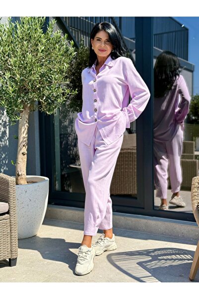 RAMONA BADESCU EXCLUSIVE Women's linen and viscose suit – two-piece, shirt and pants