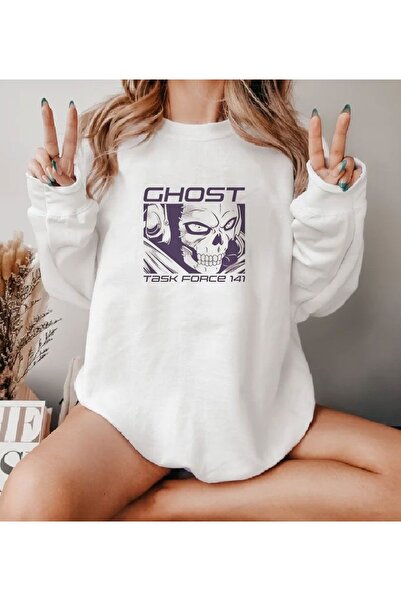 Aether سويت شيرت مطبوع بأكمام طويلة وقصة كبيرة الحجم