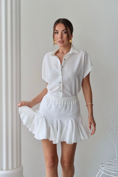 Swass Mini Skirt with Shorts White