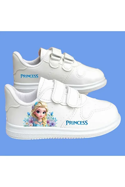 LİASSHOES Blue Princess New Girls Printed Girls' Sports Shoes Sneaker