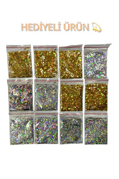 se7enhome 12 ADET Holografik Glitter Seti Premium Ekstra Parlak Epoksi Reçine...