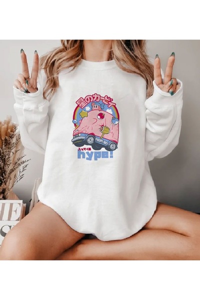 Jose Clothing سويت شيرت مطبوع بأكمام طويلة وقصة كبيرة الحجم