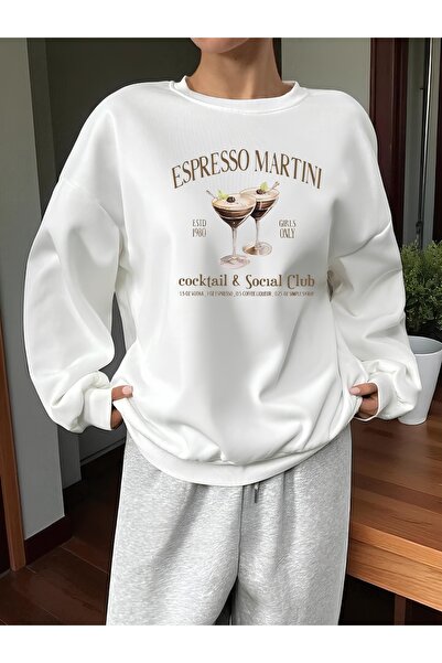 Aether سويت شيرت مطبوع بأكمام طويلة وقصة كبيرة الحجم