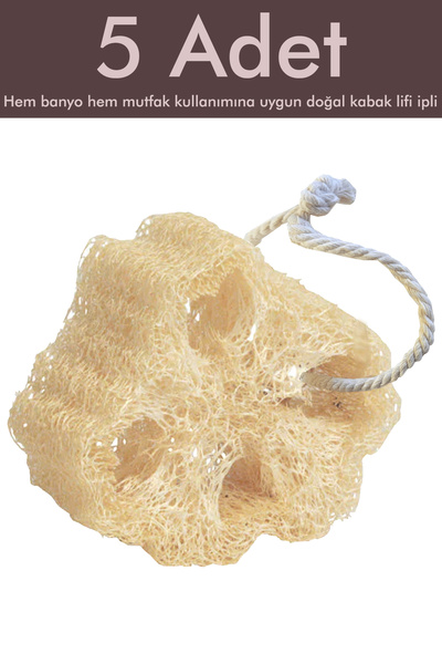 Zencefil Organik 5 Adet Doğal Kabak Lifi Bulaşık Süngeri Banyo Kesesi Loofah ...
