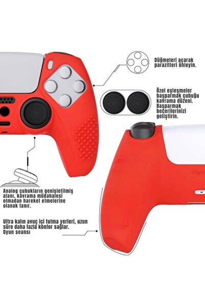 CRK TECH PS5 DualSense Uyumlu Ultra Kalite Yumuşak Silikon Kılıf – Gamepad Joystıck Koruyucu