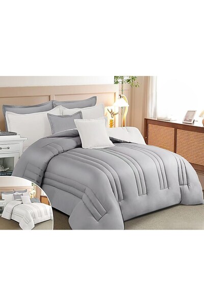 SNOOZYL مفرش سرير نفر فندقي بطابع وجهين الحاف بحشوة من المايكروفايبر مقاس 170...