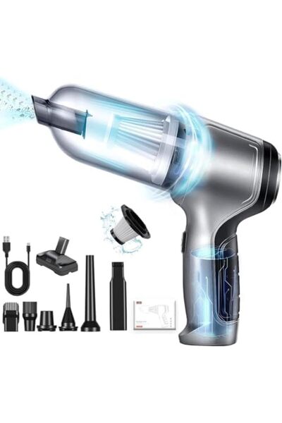 Shopi New 3 in 1 Wireless Handheld Rechargeable Portable Car Vacuum - 3 Level Adjustable, Compressed Air D