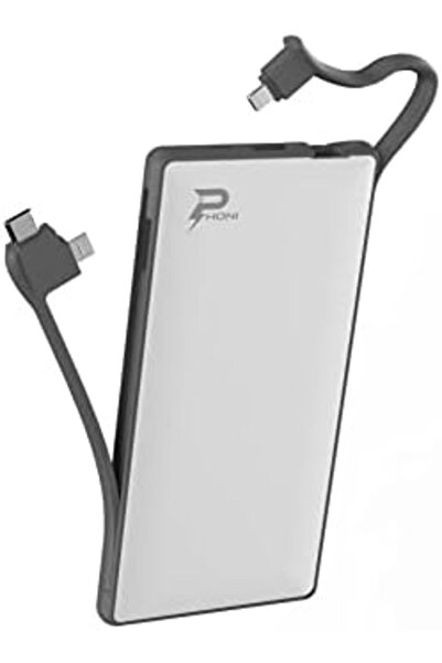 Phoni AE Phoni Power Bank Charger Station 6in1 Portable Battery Pack Built In Cable Lightning USB-C Micro USB