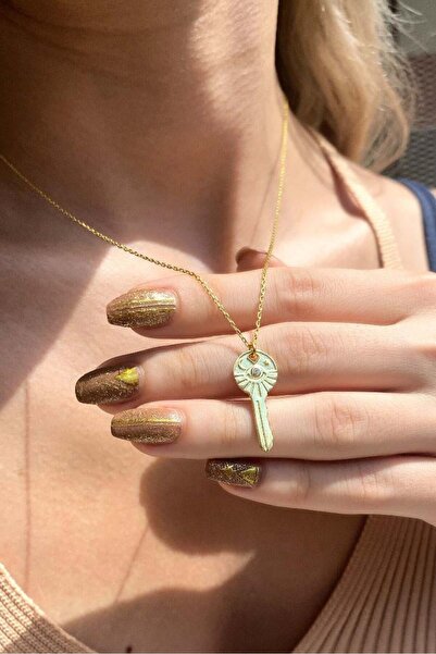 Spossy Silver Jewelry Anahtar Göz Kolye