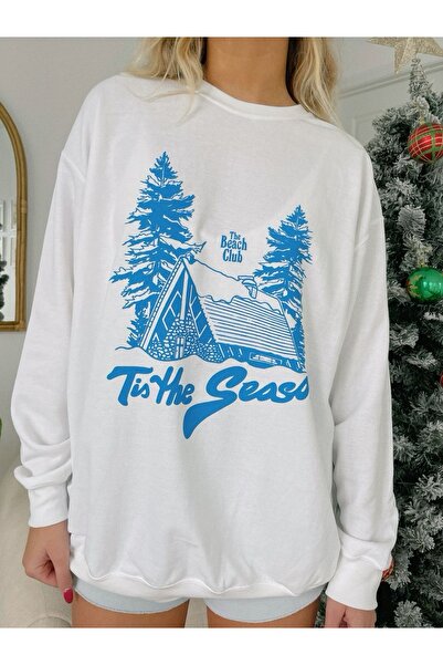 Aether سويت شيرت مطبوع بأكمام طويلة وقصة كبيرة الحجم