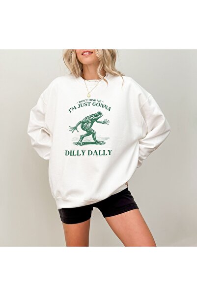 Jose Clothing سويت شيرت مطبوع بأكمام طويلة وقصة كبيرة الحجم